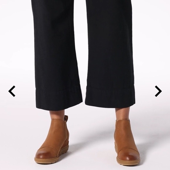 SOREL Evie II Taffy Brown Leather/Suede Hidden Wedge Slip On Chelsea Boots - Picture 3 of 11